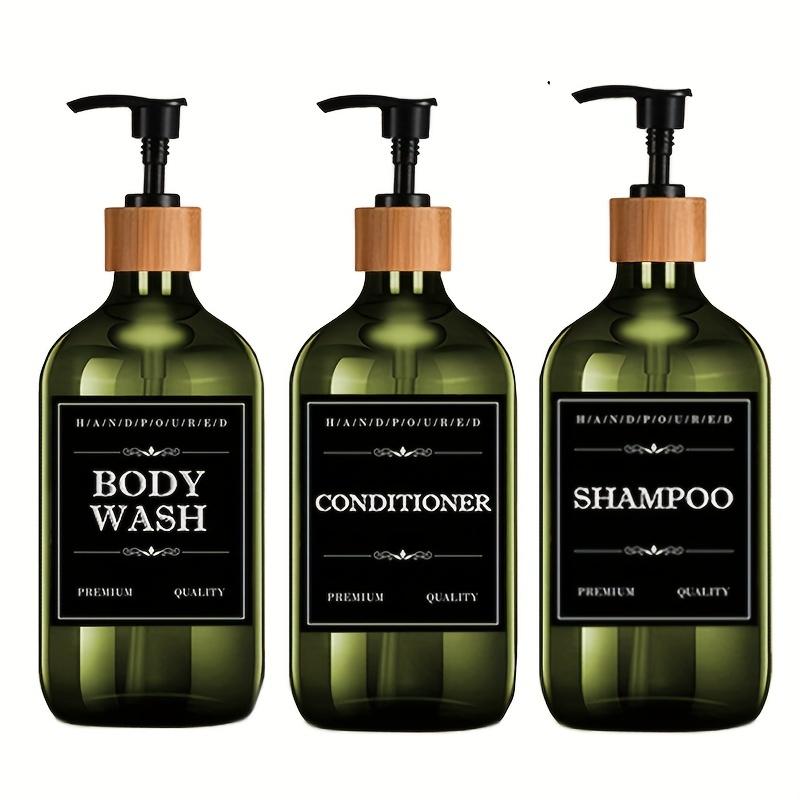 TEMU Set Of 3 Bathroom Dispensers, Shampoo Dispenser, Shower Gel Bottle, Shampoo And Conditioner Bottles, Lotion Pump Bottle (includes Labels)