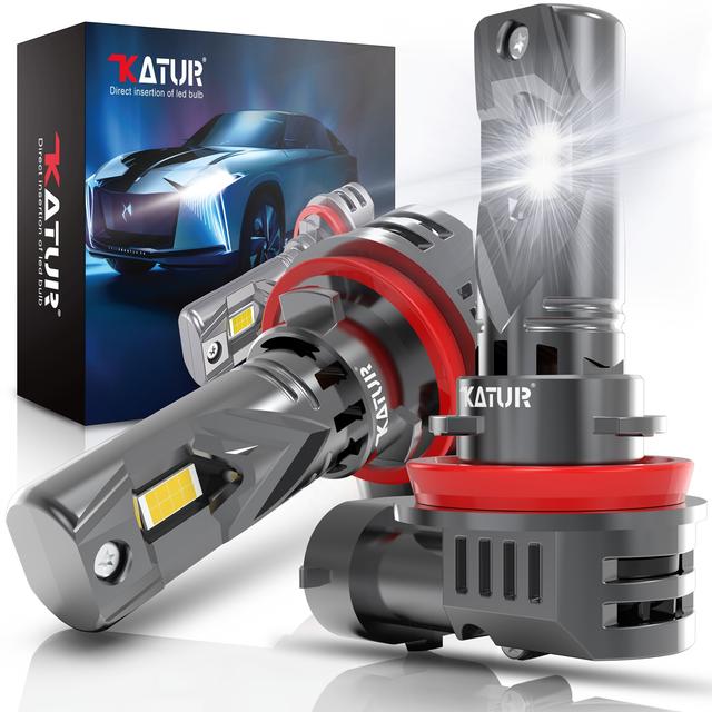 TEMU Set Of 2 High Power H8 H9 H11 H16 Led Car Headlights And Turbo Fog Lamps, 6000k White, 12v Diode, Beam Bulbs With Fan, Extremely Bright Driving Lights, Without Battery