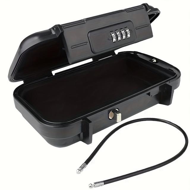 TEMU 1pc Portable Box, Combination Lock Box, Waterproof Key Storage Box, Suitable For Beach, Car, Home, Travel And Outdoor Camping Activities