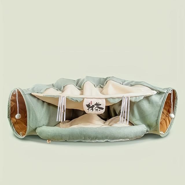 TEMU Cat Tunnel For Indoor Cats, Cat Tube With Collapsible Washable Cat Bed Cat Toy For Small Medium Cat Pendant Random
