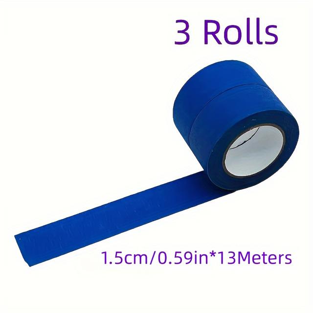 TEMU 3pcs Multi-surface Painter's Tape - Dark Blue, Red, Dark Green | 0.59-" X 13m | Ideal For Painting & Decorating Projects
