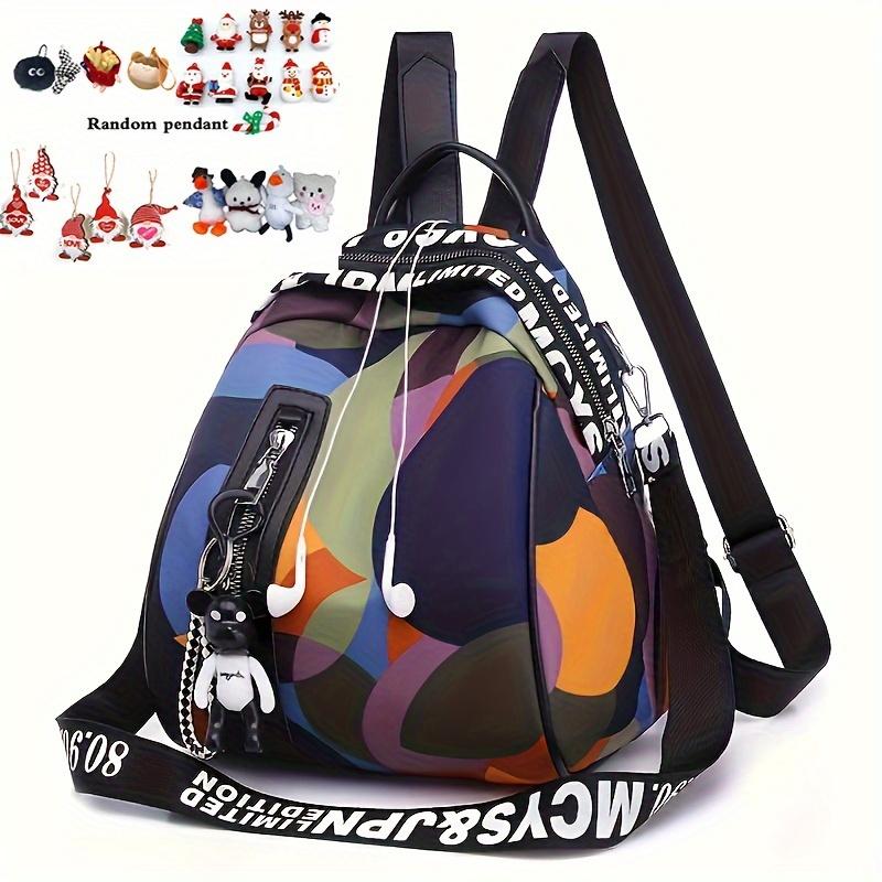 TEMU Women's Fashion Backpack Mixed Color Stylish Middle-aged Women's Bag, Large Capacity Women's Shoulder Bag, Daily Commuting Shopping Travel Needs, Simple And Fashionable Backpack Travel Bag