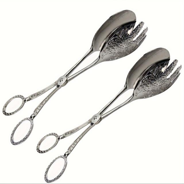 TEMU 2pcs Vintage Breadtongs For Serving Salad Cake Tongs Buffet Tongs Barbecue Smoothie Salad Sugar Grill Appetizers Tongs Kitchen Utensils
