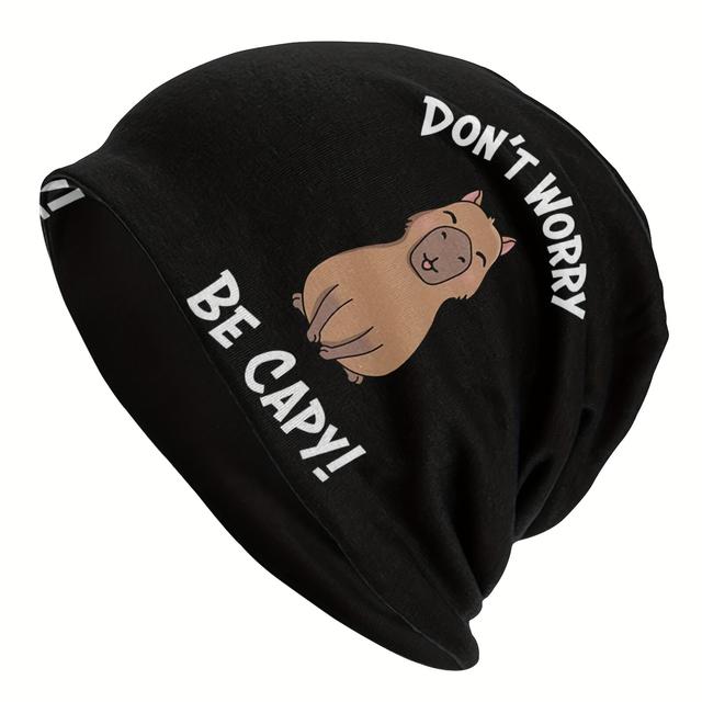 TEMU 1pc Capybara Cute Animal Beanie Skullies, Ski Hat, Soft Thin Bonnet Hat For Sport Man, Ideal Choice For Gifts