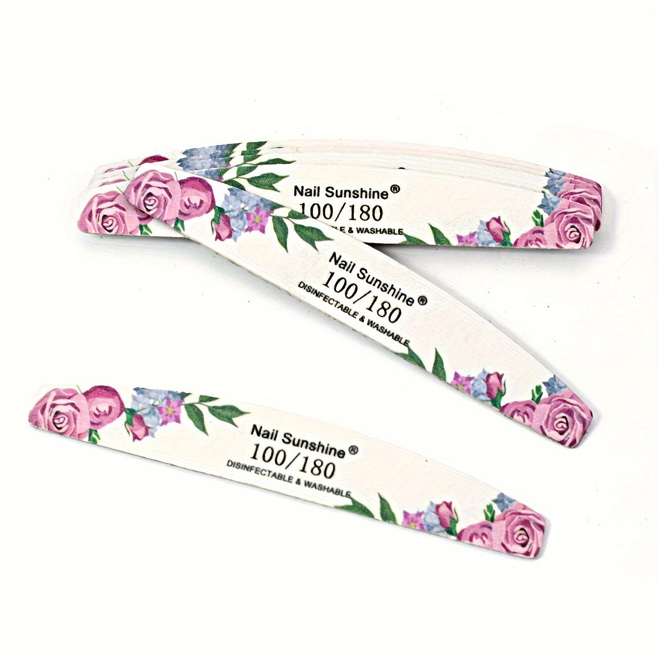 TEMU 50pcs Of Rose-shaped Half- Nail Files, Nail Polishing Tools (this Design Pattern Is Patented By Us), For Toenail& Foot Clean