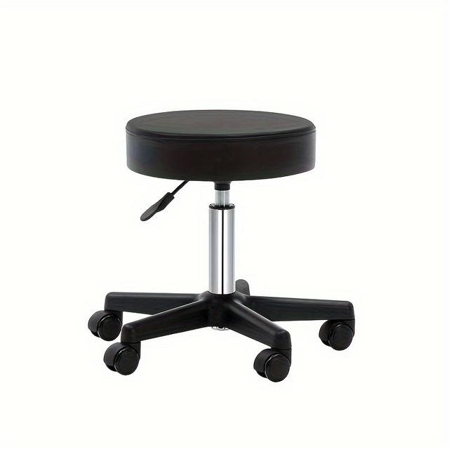 TEMU Ergonomischer Dreh-Salonstuhl mit Rückenlehne, Hypoallergenes Kunstleder, Höhenverstellbarkeit, Rotierender Barhocker für Schönheit Friseur