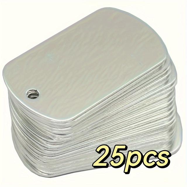 TEMU Aluminum Blank Tags Stamping Blanks 25 Pack (silvery)