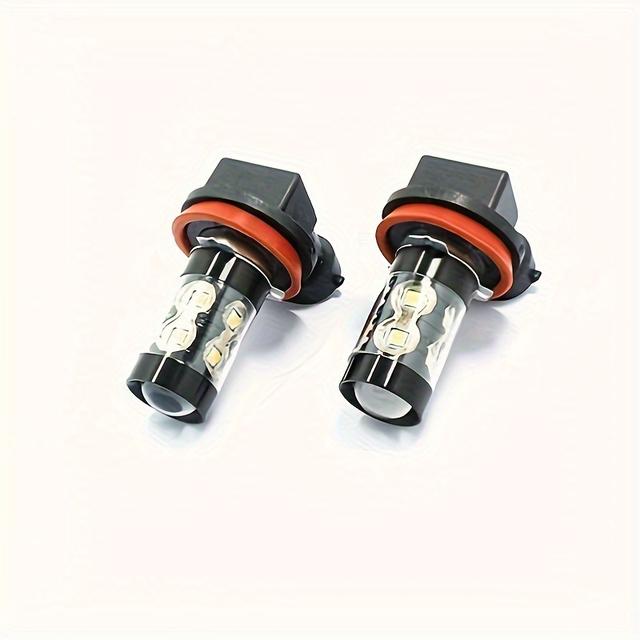 TEMU 2pcs H11 H8 H16jp 10smd Led Fog Light Bulb Driving Lamps 6000k White High Power Drl Lamps Foglight Bulbs
