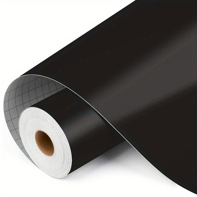 TEMU Black Permanent Vinyl, 12" X 25ft Glossy Adhesive Vinyl Roll For All Cutting Machine Craft Cutter, Indoor And Outdoor Waterproof Decor, Diy Mug, Wall Sticker, Car Decals, Sign, Label