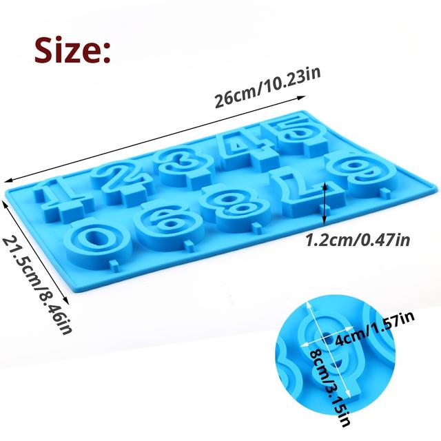 TEMU 1 Molde de Silicona para Velas, Molde Digital para Velas de , Molde para Decoración de Pasteles, Molde de Números 3D de Silicona