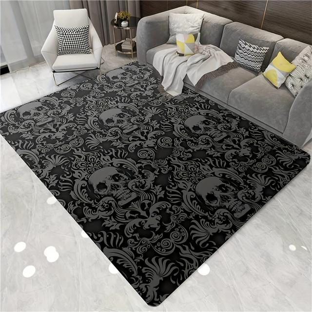 TEMU Print Non-slip Polyester Floor Mat - Machine Washable, Standing Rug For Living Room & Bedroom Decor