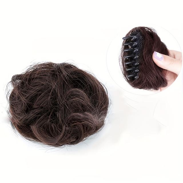 TEMU مشبك شعر كعكة شعر نسائي على الطراز الكوري، قطعة شعر كعكة، كعكة برعم، إكسسوار شعر عروس بكعكة نصفية، قطعة شعر منفوشة طبيعية بتسريحة مرفوعة، إطالة شعر، مناسب للارتداء اليومي والحفلات