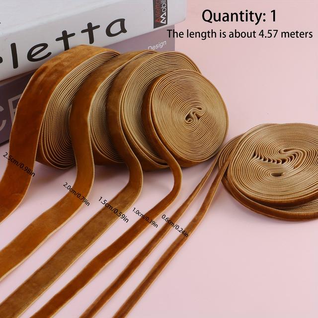 TEMU 1pc 5 Yards/rolls Velvet Ribbon 20mm Wide Total Single Face Thin Velvet Ribbon For Handmade Gift Wrapping Hair Wrapping Gift Jewelry Choker Sewing Crafts