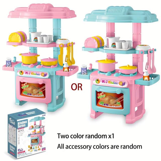 TEMU مجموعة ألعاب المطبخ الصغيرة للعب الطهي، لتحضير الطعام مع أواني، مقالي، أدوات، وأدوات طهي، مثالية كهدايا لعب الأدوار للأولاد والبنات (جميع الإضافات بألوان عشوائية)