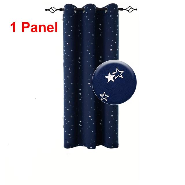 TEMU 1 Panel Blackout Curtains For Bedroom Thermal Insulated Silvery Curtains For Boys Window Treatment Drapes For Nursery