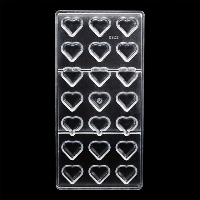 TEMU Valentine's Day Heart-shaped Chocolate Mold: 21 Plastic Molds For Baking, Suitable For Small Heart Shapes, 1.1 Inch