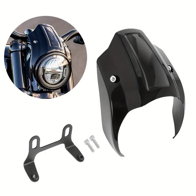 TEMU Motorcycle Gloss Black Front Mask Headlight Fairing Cover For Street Bob Fxbb 2018-2023 2022