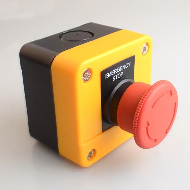 TEMU 1pc Red Mushroom Emergency Stop Push Button Switch No/nc