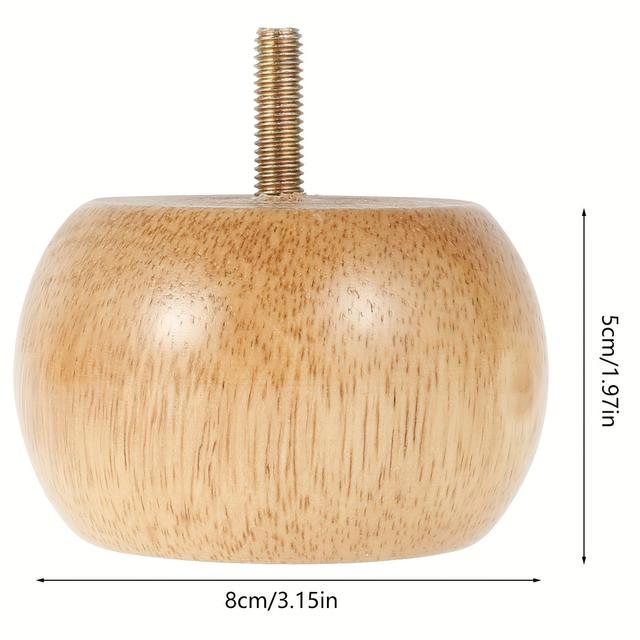 TEMU Pieds de Meubles 4 Pièces, Pieds de Meubles Solides, Pieds de Ronds Avec 4 Vis, Pieds de de Meubles de Bricolage, Ensemble de Remplacement de Pieds de Table de Chaise, Pour Canapé-lit