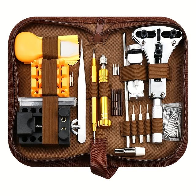 TEMU 149pcs Watch Tool Set Watch Repair Tools Kits Watch Battery Replacement Tool Kit Watchband Link Remover Spring Bar Tool Kit Professional Watch Repair Tools With Carrying Bag And User Manual