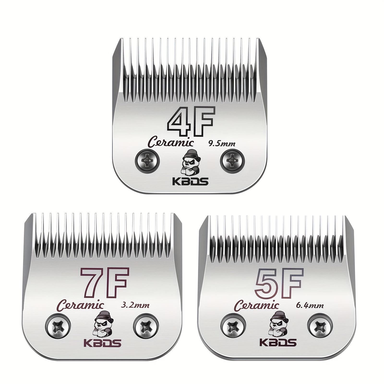 TEMU Kbds Size 7f/5f/4fdetachable Pet Dog Grooming Clipper Ceramic Set,compatible With ,, A5,laube, Km10 Series Clippers,cut Length 1/8"(3.2mm) To 1/2"(9.5mm),3 Pack