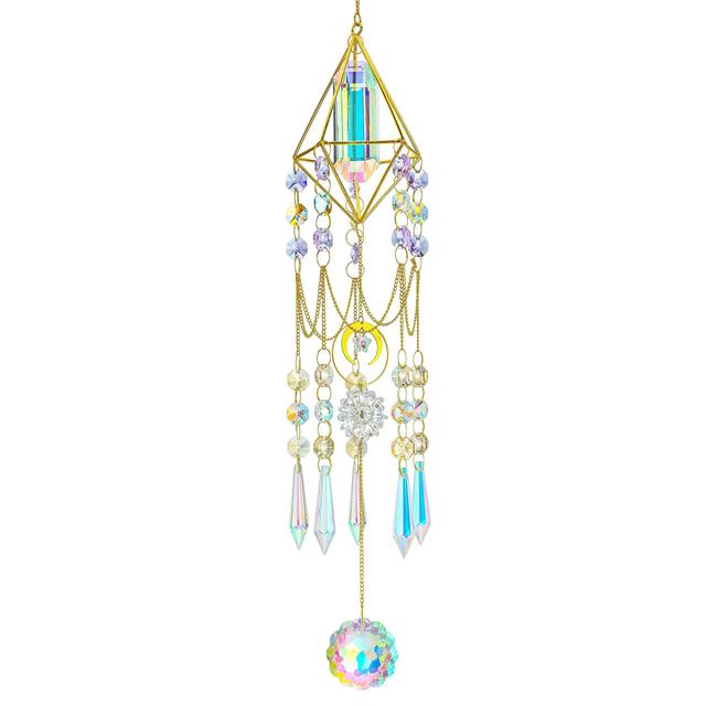 TEMU Crystal Prisms Suncatcher Window Hanging Pendant Glass Prisms Decor Wind Chime Rainbow Sun Catcher For Home Garden Porch