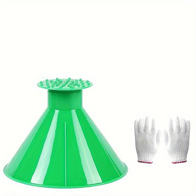 TEMU Juego de 3 Piezas para Auto: Raspador Mágico del Hielo, Embudo y Pala Nieve - Accesorios Invernales