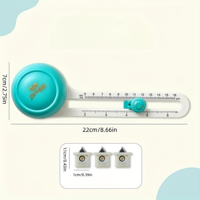 TEMU 1pc Coupe-Papier 360°, Coupe-Papier Circulaire DIY, Diamètre de Coupe 10-32cm, 3 Têtes de Coupe pour Remplacement!