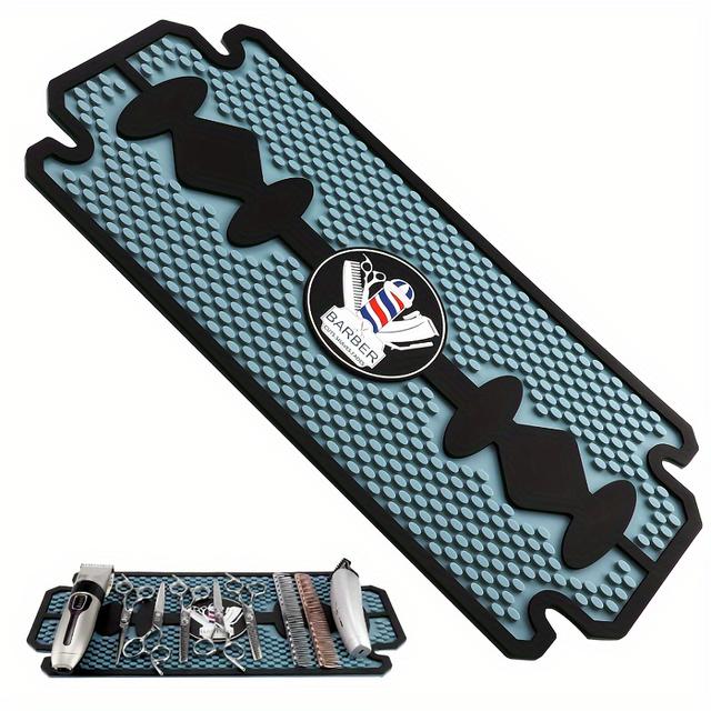 TEMU Rubber Barber Station Mat, Heat- Non-slip Hair Salon Service Mat, Double-sided Work Surface Protector, Suitable For Hair Styling Tools, Professional Flexible Mat Suitable For Barber Salon Tools