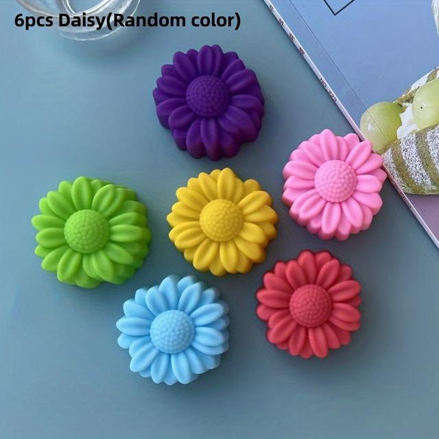 TEMU 6pcs 3d Flower Silicone Cake Molds, Diy Jelly Pudding Cake Candle Silicone Mold, Kitchen Party Decoration Supplies