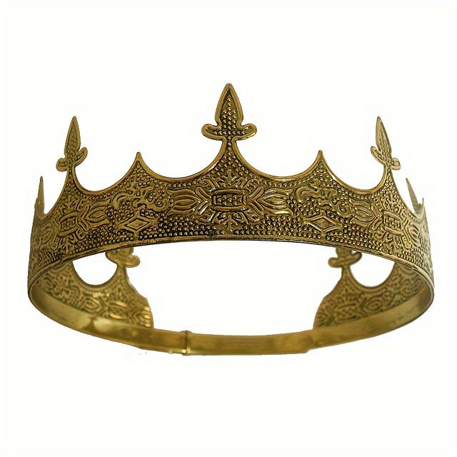 TEMU Vintage Style Adult Crown With Adjustable Size, Ancient Crown For Halloween Costume