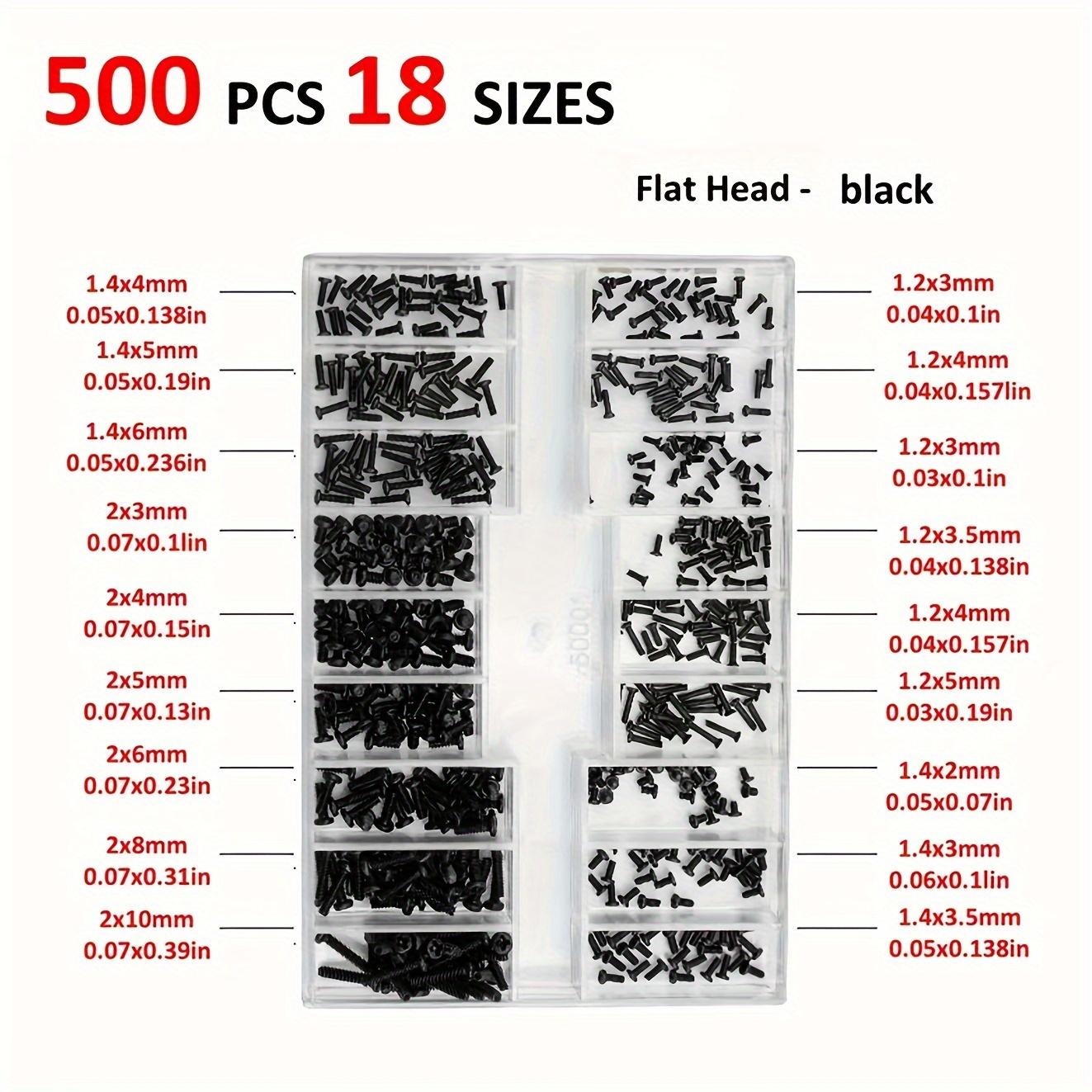 TEMU 500pcs Micro Screw Kit - 18 Varieties Of Mini Computer Screws For Laptops, Glasses, And Assembly Repairs - The Fastener Collection