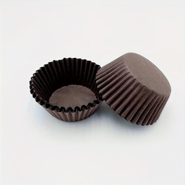 TEMU Set Of 100 Brown Baking Cups, Disposable Paper Liners, Waterproof, Home Parties And Birthday Celebrations, For Cupcakes And Muffins