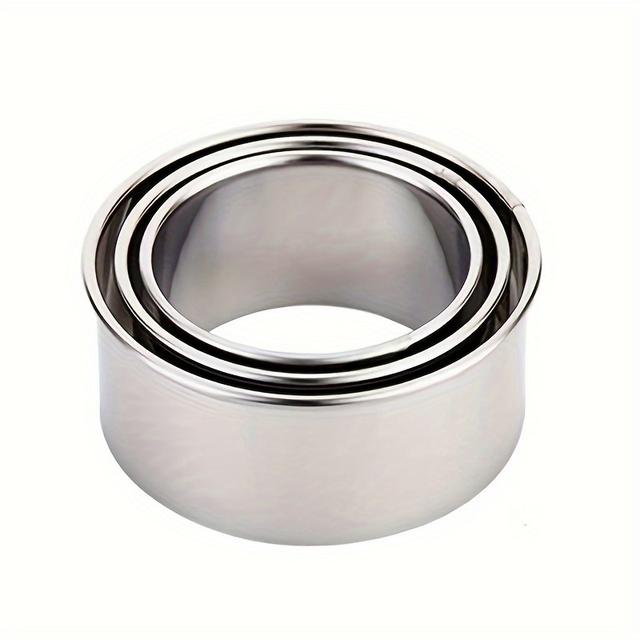 TEMU Conjunto de 3 piezas de Cortador de Masa Redondo de Acero Inoxidable para Empanadillas, Galletas, Pasteles y Empaque de Repostería, Accesorios de Cocina para Restaurantes