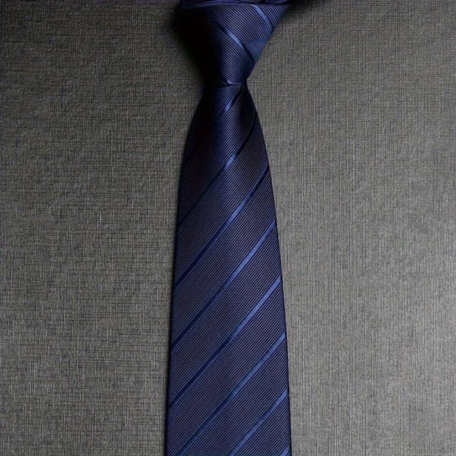 TEMU 1pc Retro And Brief Style Tie, Black Gray Diagonal Striped Tie, For Men Suit Accessories, For Business Working Wedding Formal Occasions Good To Match