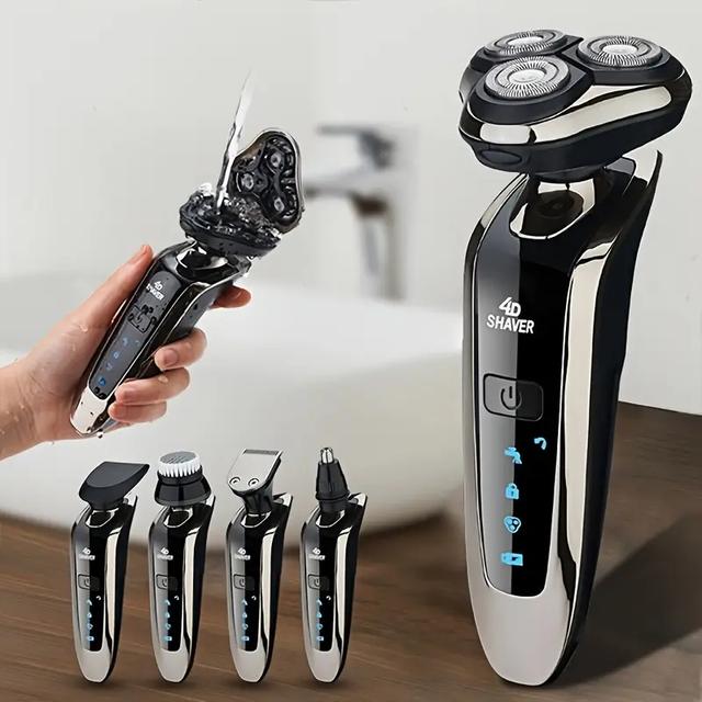 TEMU Electric Razor For Men, Mens Electric Shaver, Rechargeable Rotary Shaving Machines, Father's Day Gift For Father Dad Men Husband Boyfriend
