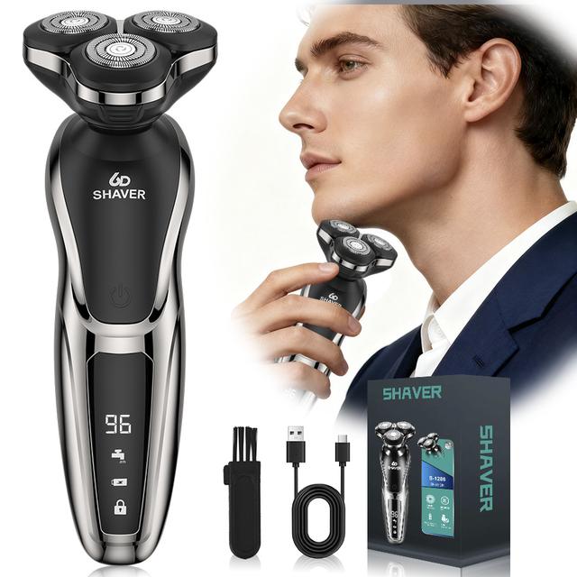 TEMU Elétrico para Homens, Máquina de Barbear Rotativa Recarregável, Presente Dia dos Pais - Para Namorado ou Seu