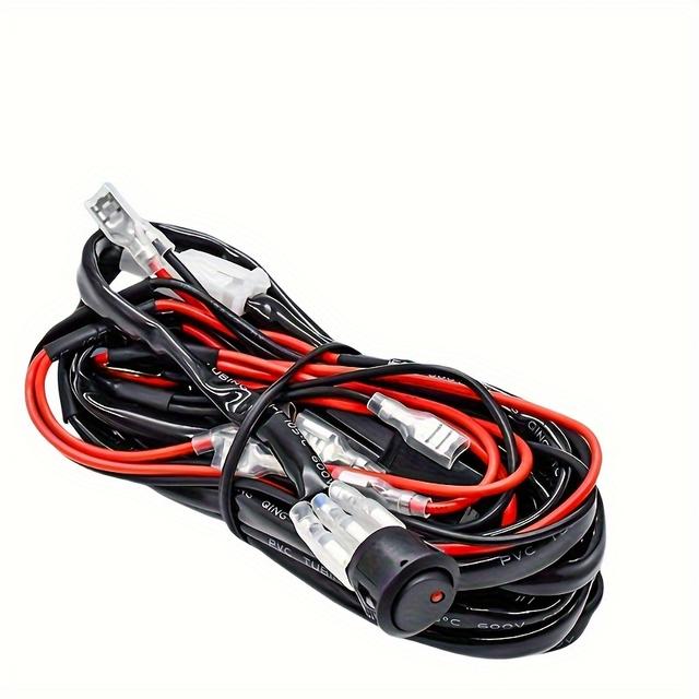 TEMU Kit Cablaggio per Barra Luminosa LED 12V Relè 300W 1drag4 - Cablaggio Luci con Interruttore di Controllo - per Veicoli - per Guida e -