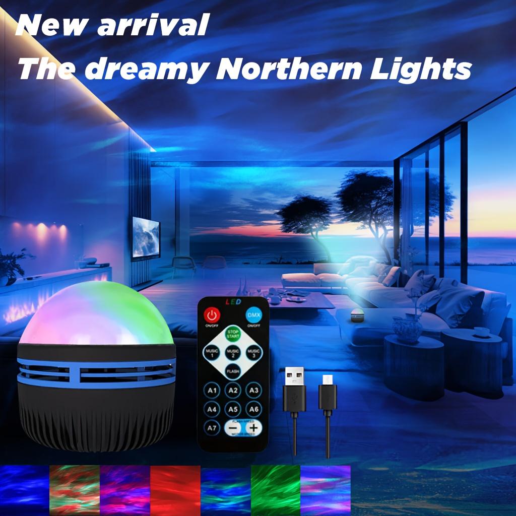 TEMU 1pc Northern Lights Projection Lamp, Aurora Projection Effect, Usb Power Supply, Remote Control, Suitable For Parties, Birthdays, Bedroom Home Decoration