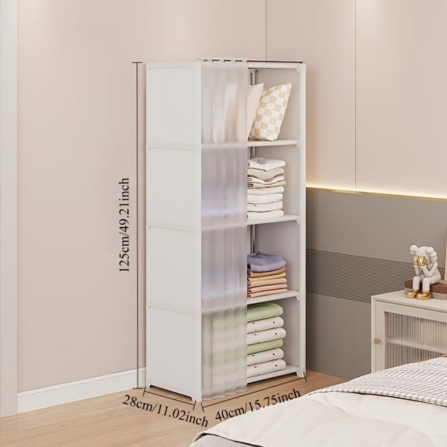 TEMU 네 층의 다기능 설치가 쉬운 간단한 옷장, 먼지 방지 책장, 사무실, 교실, 거실, 침실, 기숙사에 적합