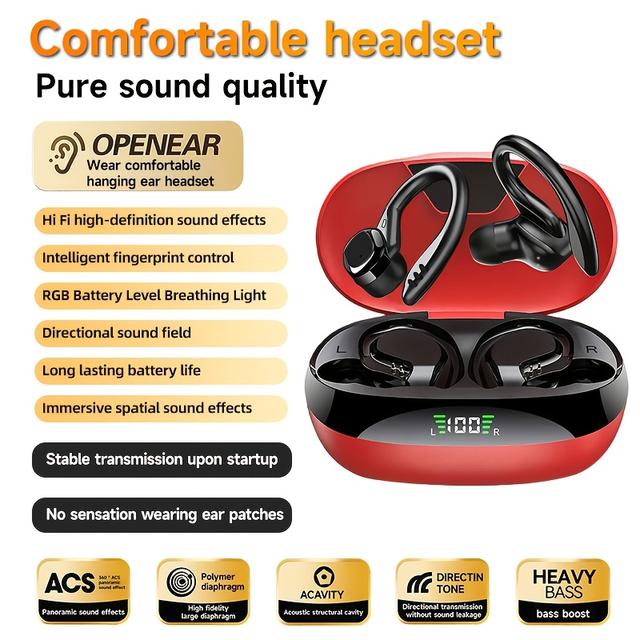 TEMU Senyang New Style On-ear Sports Headphones, Designed For Without In-ear Pressure. Enjoy Deep Music With Stylish Hanging Earbuds
