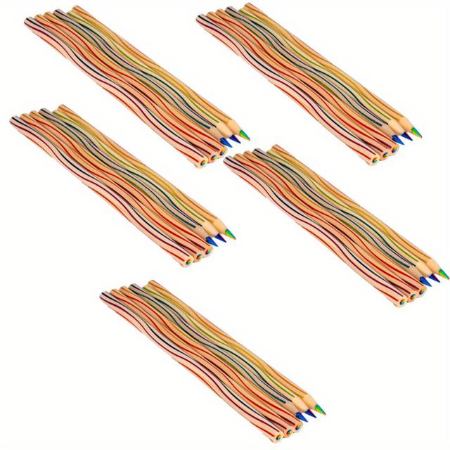 TEMU 30pcs Vibrant Rainbow Colored Pencils - Ideal For Art & Writing, Students & Office Use, Great As Christmas Stocking Stuffers Or Valentine's Day Gifts