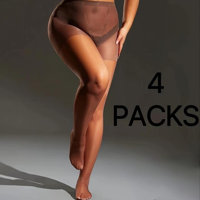 TEMU 2/ Braune Doppelseitige Plus-Size Strumpfhose