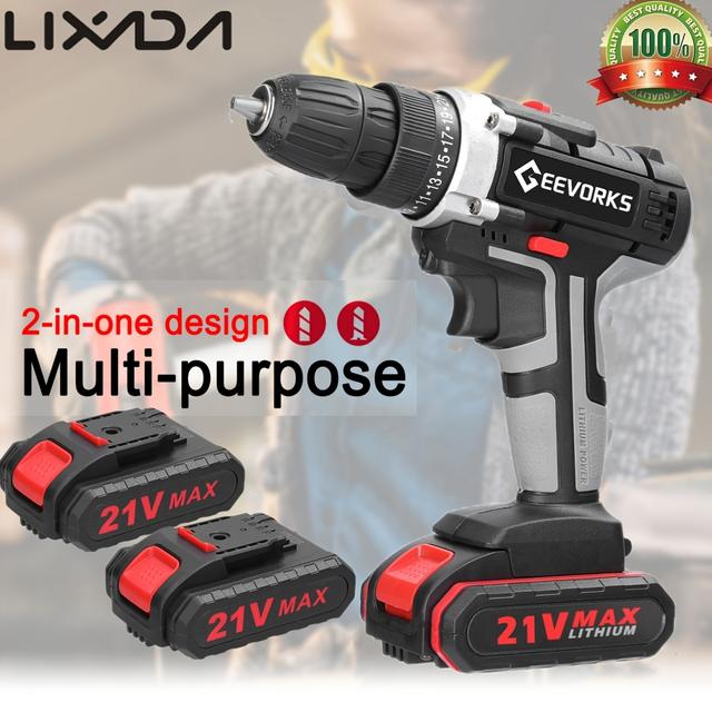 TEMU Destornillador Eléctrico Multifuncional de con Motor Brushed, Control de Velocidad y 2 Niveles de Potencia, 25 Gears Ajustables, Herramienta Multiusos para el Hogar, 21V