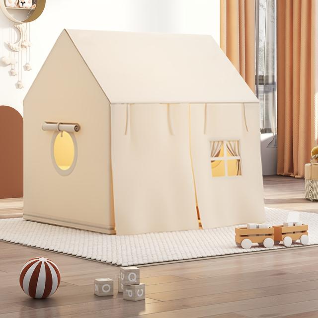 TEMU Tienda plegable portátil para interiores/exteriores, Casa de diversión, juguete educativo tipo con extra grande para niños y niñas, casita de juegos para niños