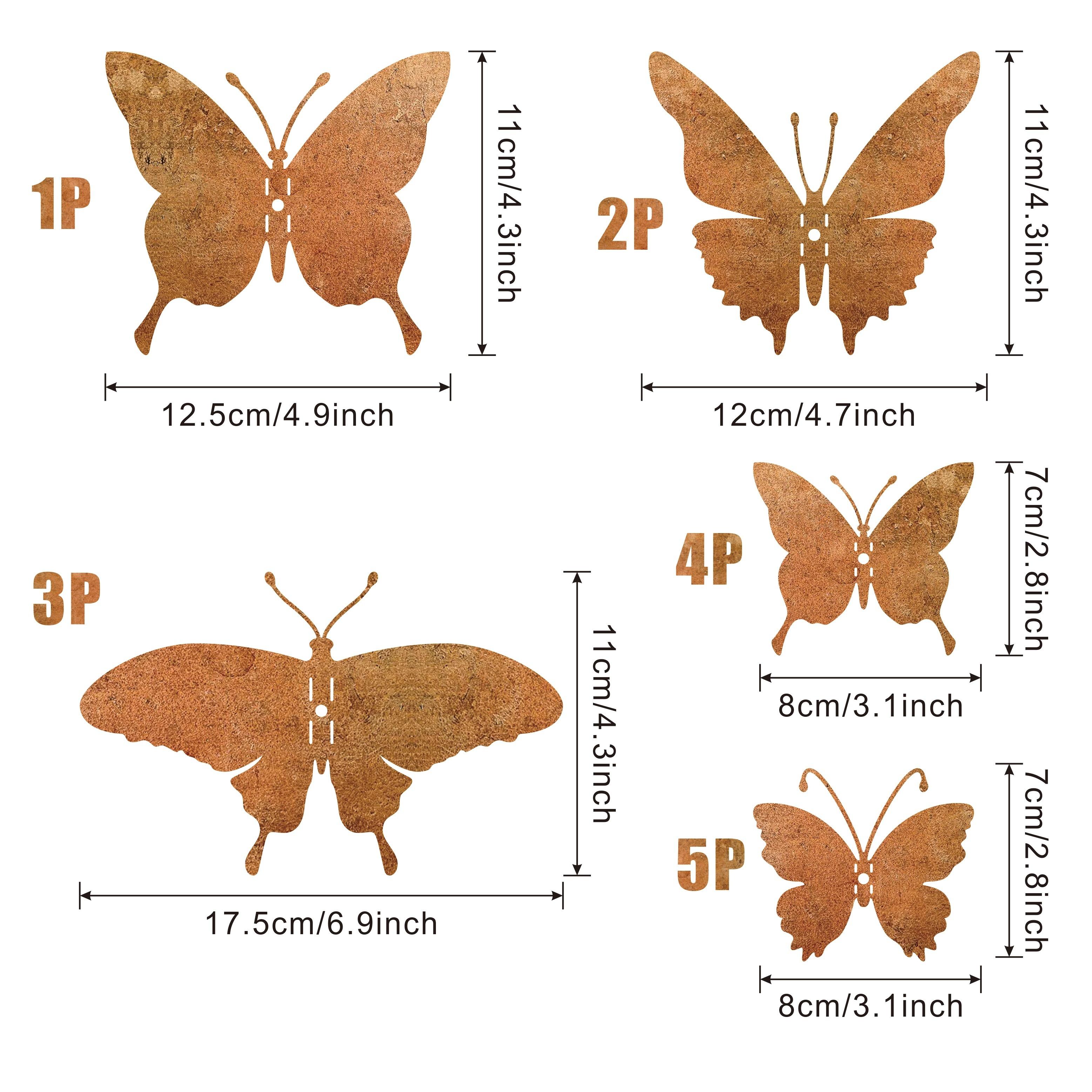 TEMU 15pcs Of Rusty Metal Art Butterflies For Outdoor Wall Decoration, Rusty Metal Art Garden Fence Yard Decor, Outdoor Home Decor, Metal Wall Art Insert Decoration