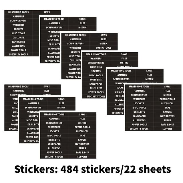 TEMU 770개/35장, 484개/22장 산업용 강력 툴박스 라벨 | 최고의 툴박스 정리에 전문가용 라벨 솔루션, 폴리프로필렌 재질