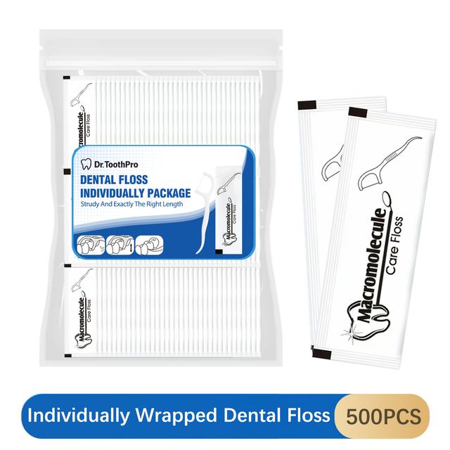 TEMU 500/1000 Count Dental Flossers Each Individually Wrapped, Floss Singles Bag, Travel Dental Floss, Floss Picks Oral Care Teeth Clean Flat Wire