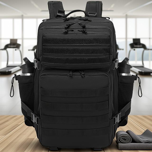 TEMU 여성 및 남성용 45L 아웃도어 백팩, 3일 캠핑용 데이팩, 물병 홀더 포함, 하이킹, 캠핑, 낚시, 여행을 위한 내구성 좋은 스포츠 장비