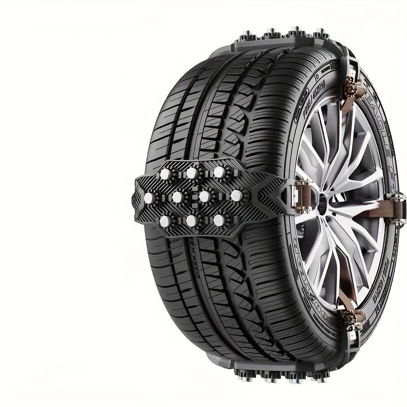 TEMU 4pcs/set Car Tire Anti-slip Chains, Snow Tires Chains, Anti-slip And Ice Cracking, Suitable For Car Tires, Adjustable, Tup Material, Car Anti-slip Chains, Wear-resistant, Winter Car Supplies
